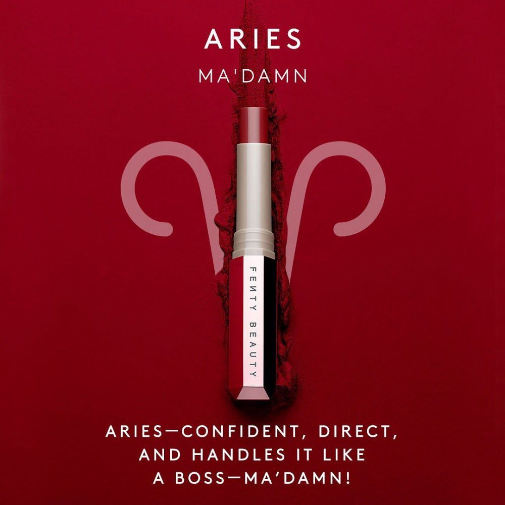 Aries 白羊座 - 自信直接、做事爽快、乾淨俐落，不為其他人帶來麻煩。最適合MA’DAMN色號。