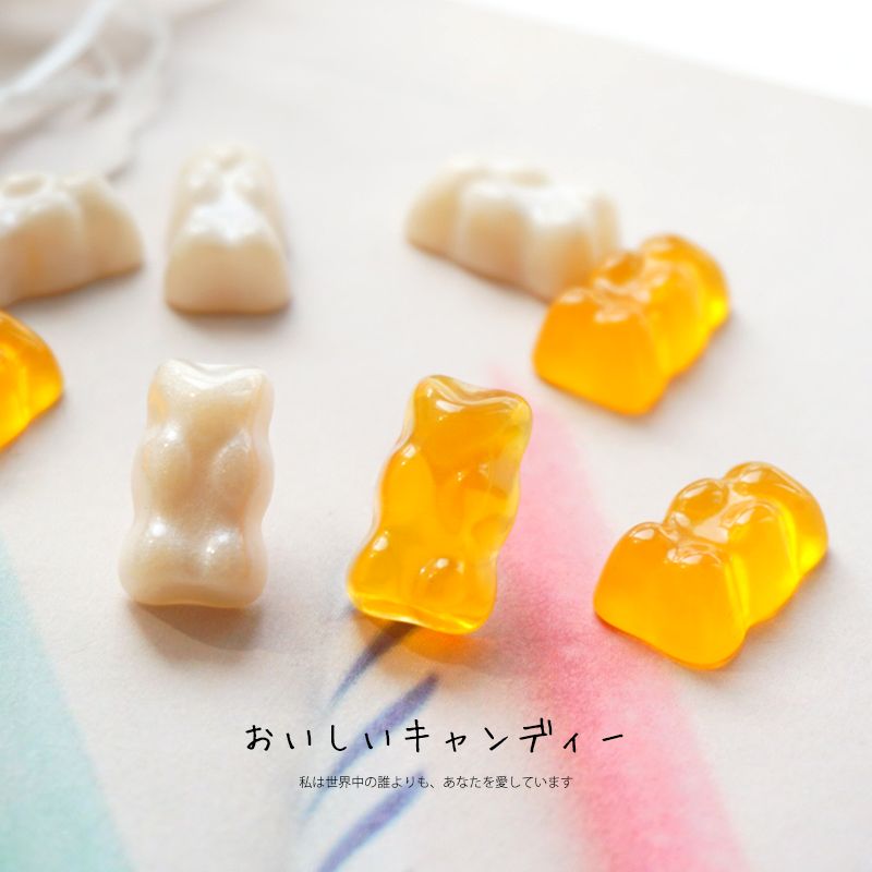 可愛橘子味小熊耳釘/耳夾¥18.00-19.00