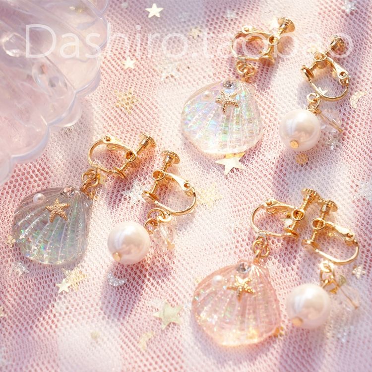 七彩珍珠貝殼海洋風耳環¥12.80