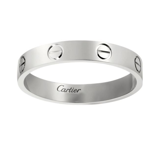 Cartier LOVE 結婚戒指18K白色黃金 HKD8600