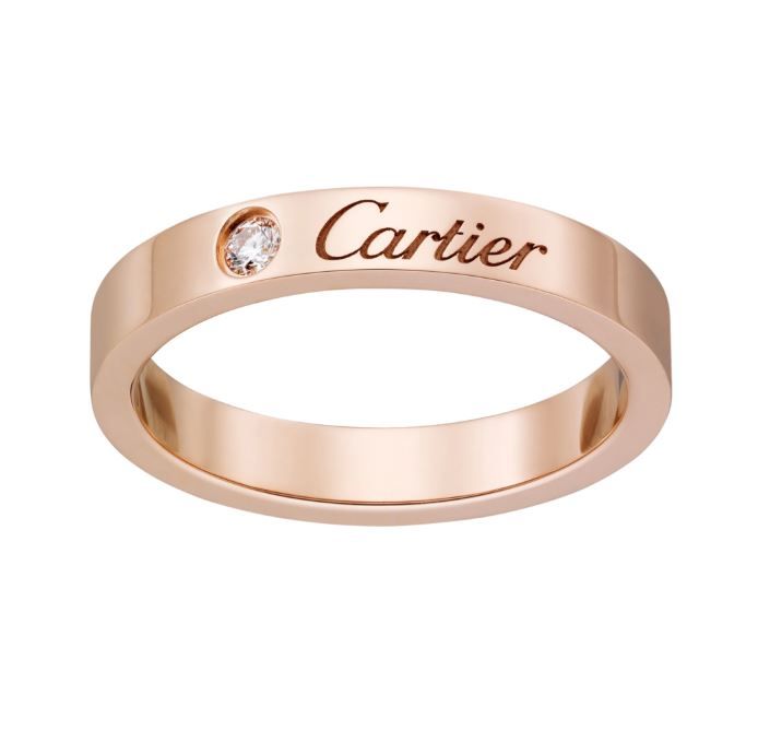 Cartier C DE CARTIER 結婚戒指18K玫瑰金，鑽石 HKD10100