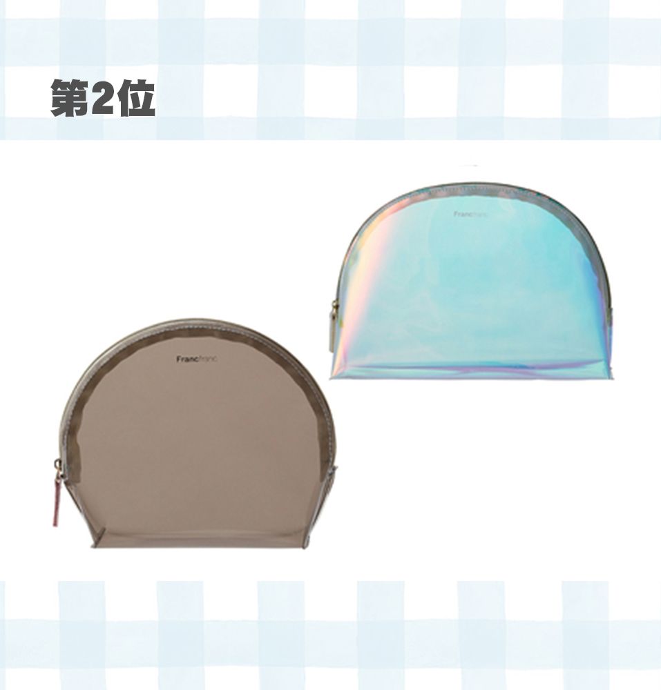 第2位：PVC貝殼化妝包 S：1,200円、M：2,000円（已連稅）