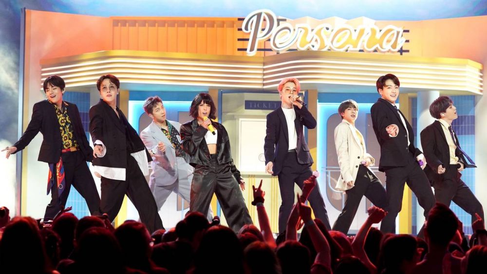 最佳KPOP歌曲（BEST K-POP） 防彈少年團 BTS ft. Halsey –《Boy with Luv》；最佳組合（BEST GROUP） 防彈少年團 BTS（圖片來源：MTV news）