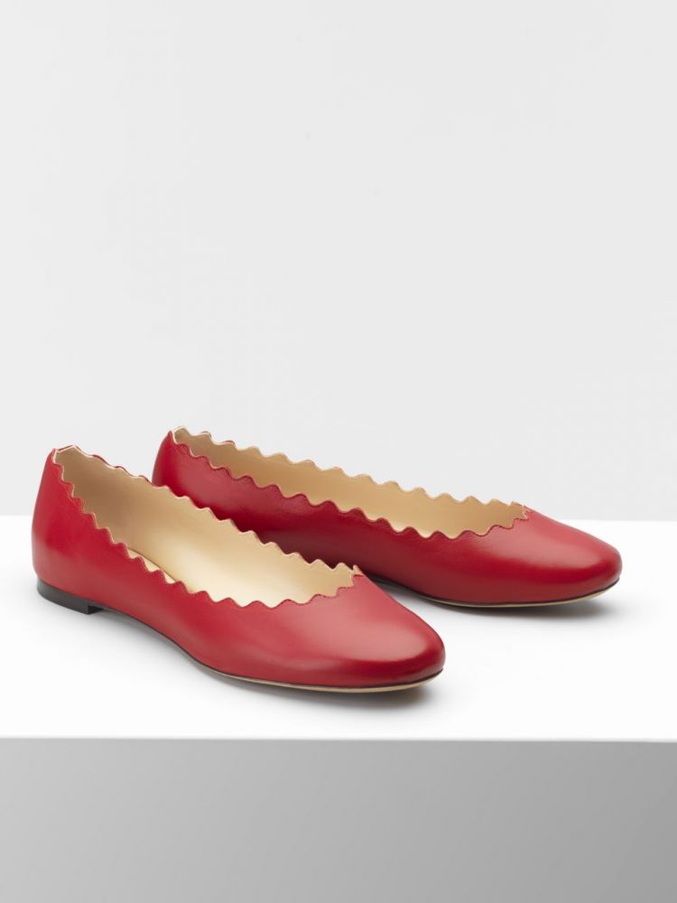 Lauren ballet flat in nappa sheepskin（TULIP RED）港元$3,900