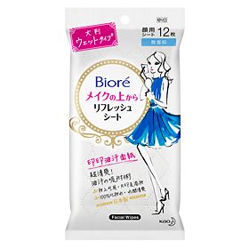 Bioré 印印油汗面紙12枚 無香料  (港幣$19.9) 化妝水濕紙巾，幫助吸附油脂同時保濕，令臉部回復乾爽。