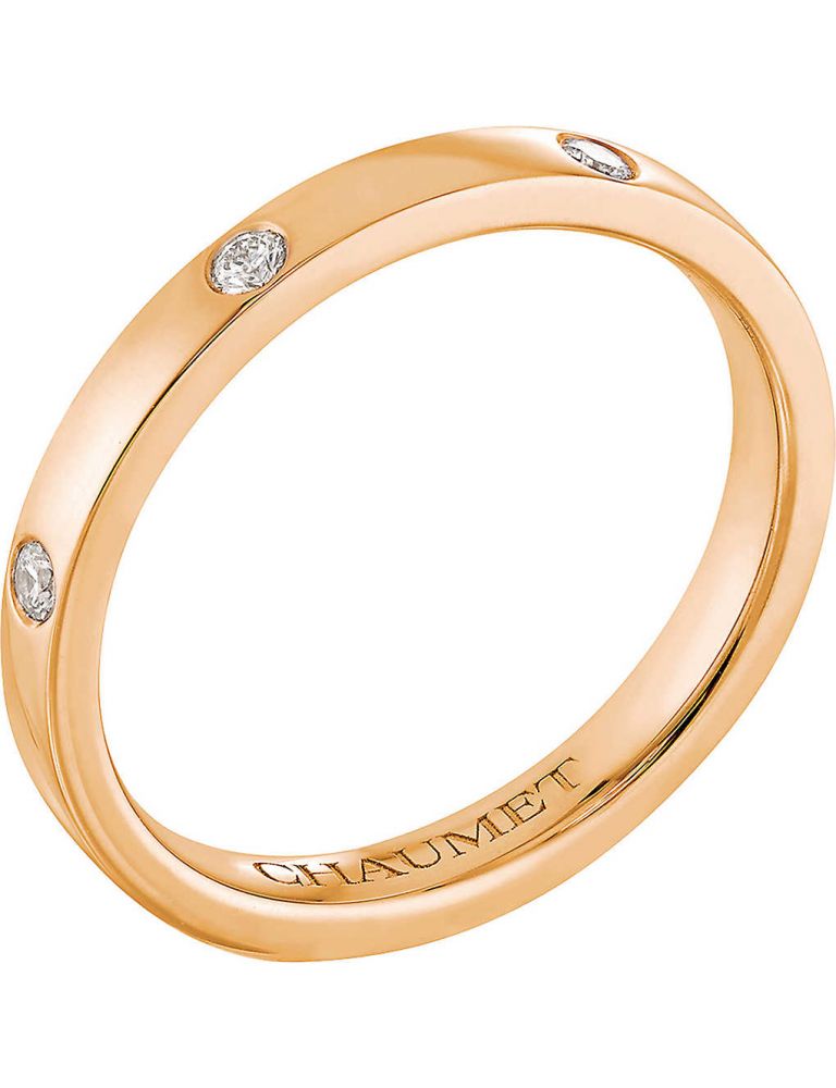 CHAUMET Les Eternelles Rubans 18ct rose-gold and diamond wedding band 港幣14750