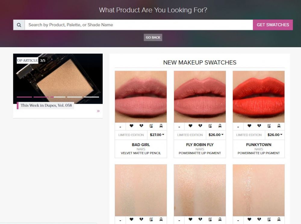 此外，網站亦不時更新各大品牌的新品唇膏試色，大家購物前可以參考一下。