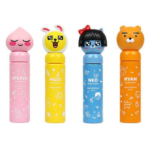 8 KAKAO FRIENDS Fabric Perfume 90ml （售價 9,900韓元）  超可愛包裝設計，可除去衣物纖維臭味 香味持久，而且不含防腐劑、不傷肌膚。