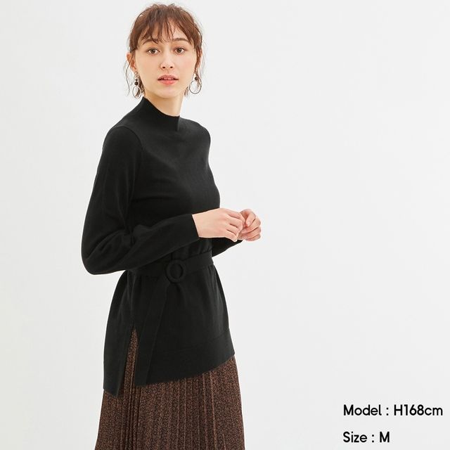 長袖針織上衣 09 BLACK（¥1,990未連稅）