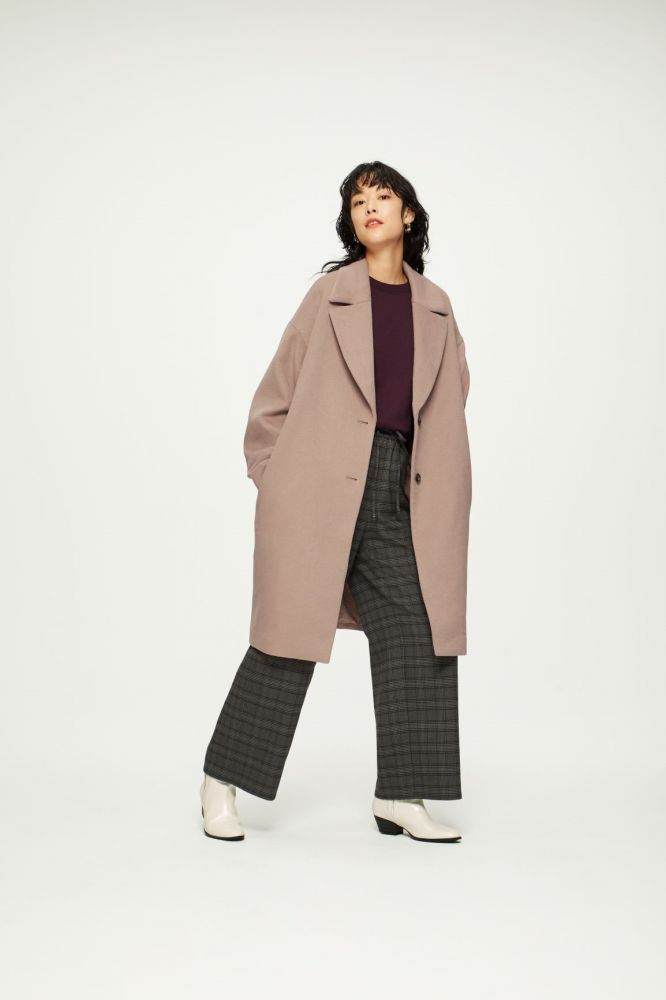 女裝羊毛混紡大衣 (W's Wool Blend Oversized Chesterfield Coat)  優惠價$349 (原價 $499)