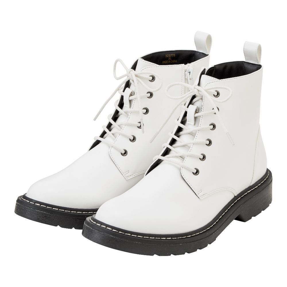 MIX MANIA系列 Lace-up boots（白/黑色）HK$249