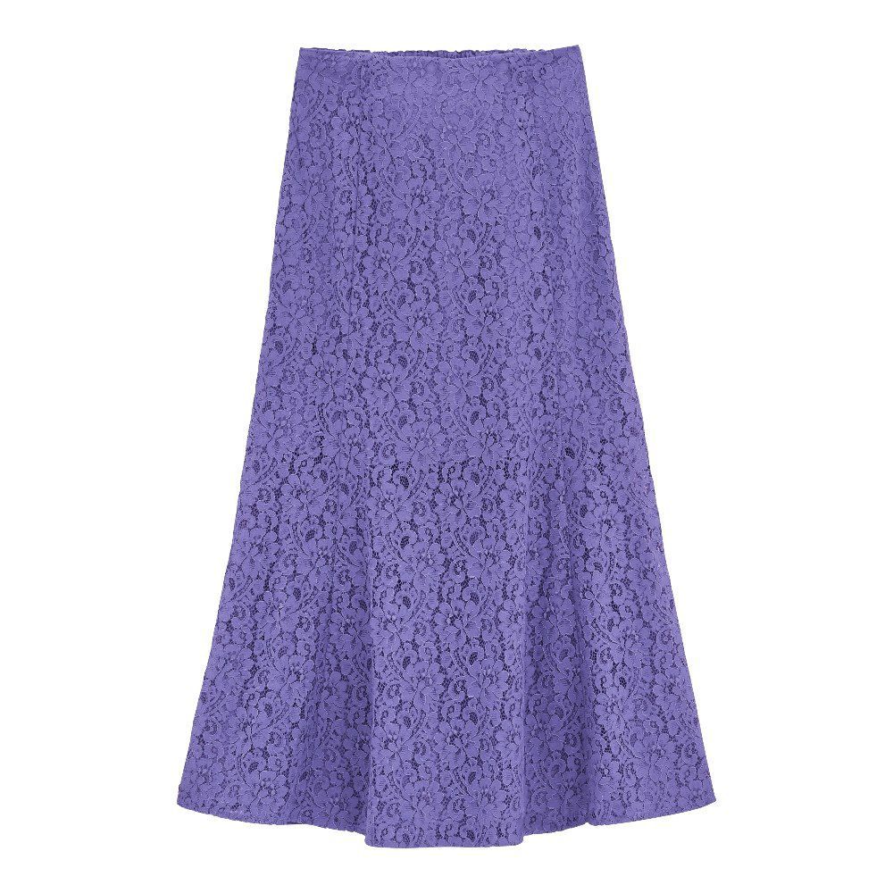 MIX MANIA系列 Lace flare long skirt（白/黑色/紅色/芋紫）HK$199