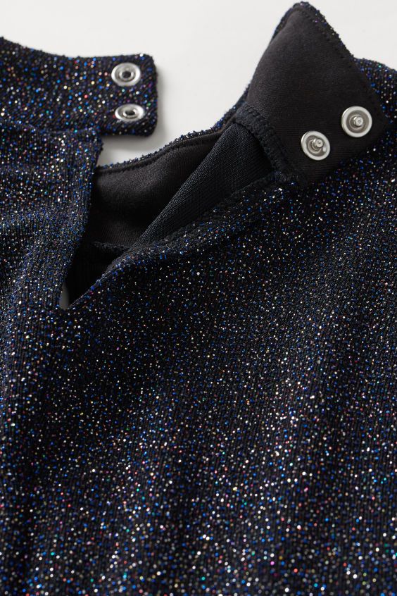 H&M黑色/藍色金蔥立領上衣HKD99.9