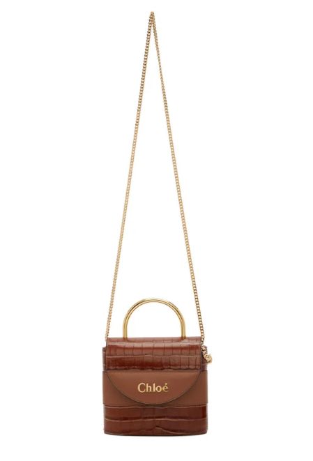Brown Small Aby Lock Chain Bag(原價$13400，折後$7906)