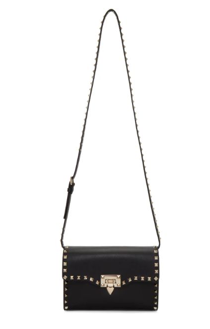 Black Valentino Garavani Medium Rockstud Flap Bag(原價$9800，折後$8722)