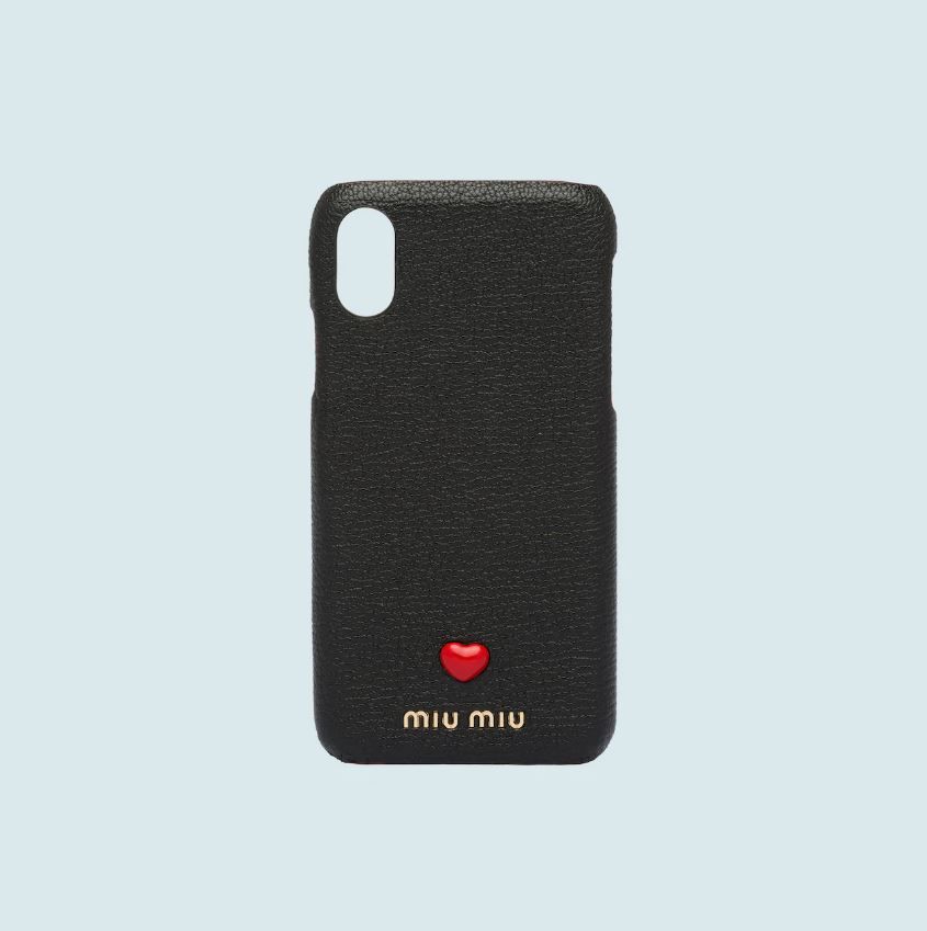 MIU MIU MADRAS LEATHER IPHONE X AND XS CASE  (日元22,000円，約港幣1581)  適用手機型號︰iPhone X/ XS