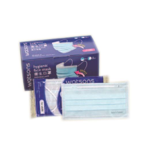 4. 屈臣氏Watsons衛生口罩  產地中國 | 細菌過濾效率為99.4% | 售價：$1.06/個