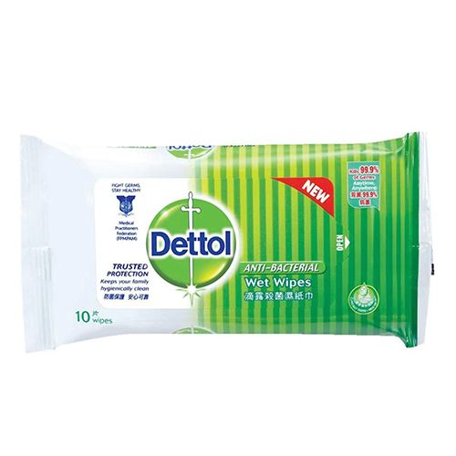 滴露殺菌濕紙巾 Dettol Anti-bacterial Wet Wipes 售價：$11.9/10片