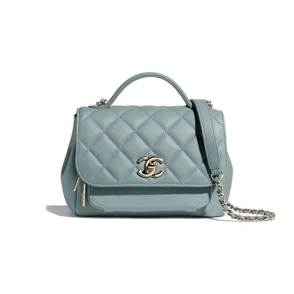 手挽垂蓋手袋丨售價$ 25,900丨尺寸14 × 19 × 7 cm丨粒紋小牛皮