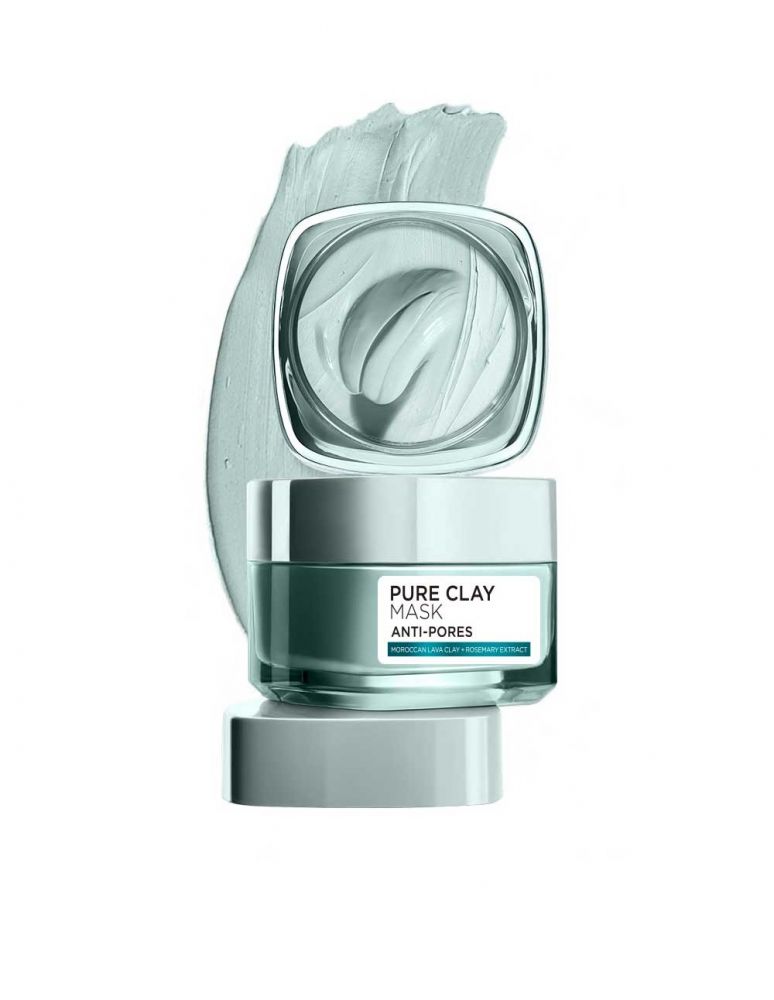 L'Oréal Paris Pure Clay Mask Purifying 50ml (售價港幣 $99)  礦物泥清潔面膜的價錢較親民，蘊含摩洛哥熔岩泥及迷迭香精粹，用於面部油脂分泌旺盛的部位能有助減少黑頭，清潔毛孔去除雜質污垢。