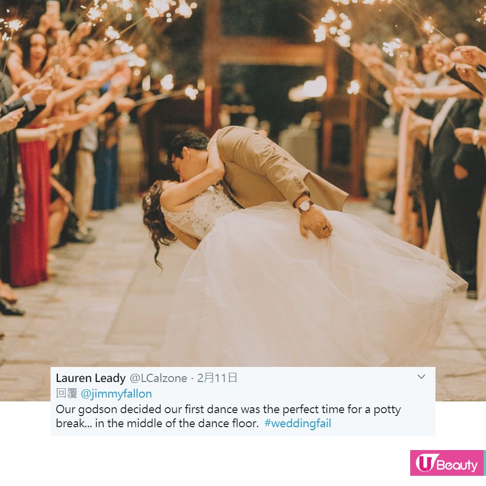 4. 「我們的乾兒子選了我們的第一支舞作小便時間……就在跳舞池的中央位置。」 -Twiitter@@LCalzone