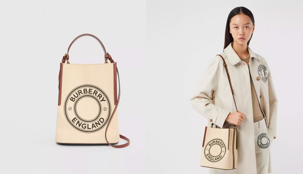 Small Logo Graphic Cotton Canvas Peggy Bucket Bag丨售價HKD$11,500