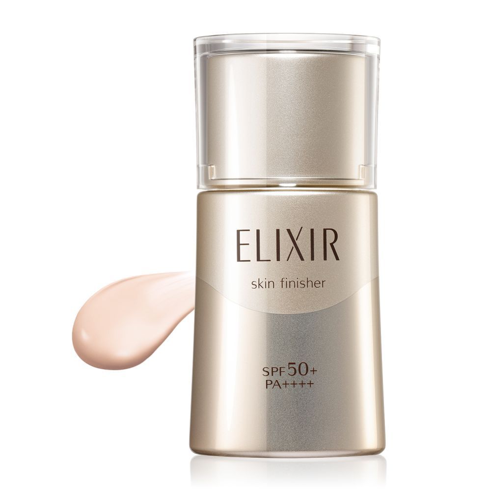 ELIXIR Skin Finisher SPF50+ PA++++ （售價日元3,080円含稅）  清爽的液體狀質地，延展性高，具有調色效果。可用作化妝底霜，令皮膚更平滑，持久度高。