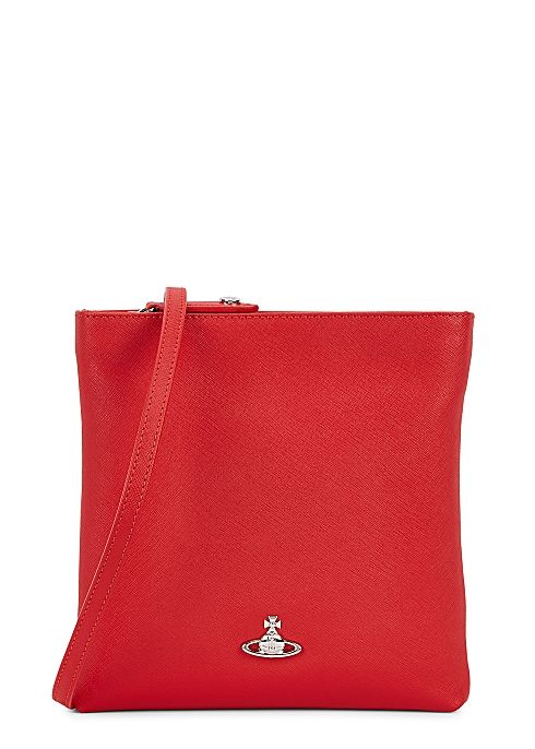 Victoria red leather cross-body bag (折後HK$1,225，原價HK$1,750)