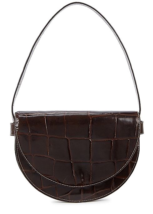 Amal crocodile-effect leather shoulder bag (折後HK$1,589，原價HK$2,270)
