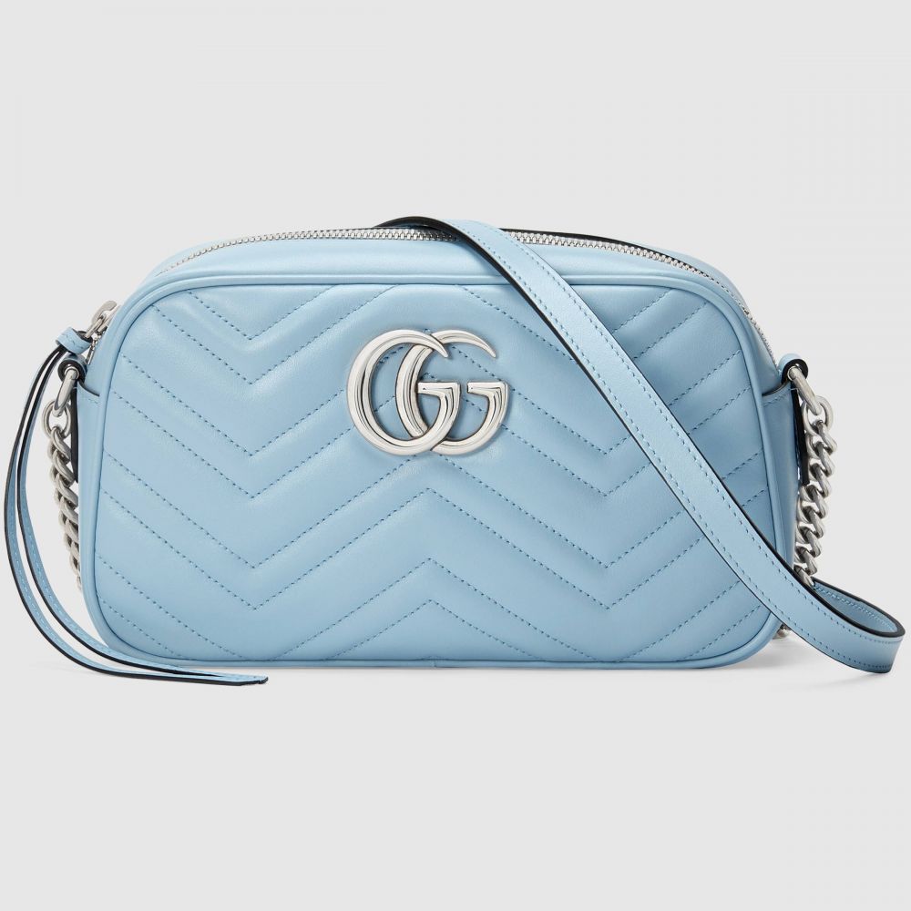 GUCCI GG Marmont小型肩揹袋 售價HK$ 10,100（粉藍色）