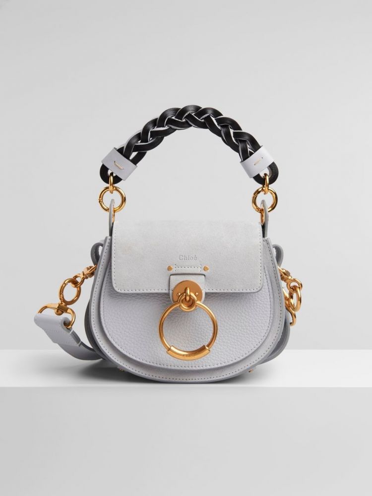 Chloé Small Tess Bag #Braided Smooth Calfskin/ Suede & Grained Calfskin（售價港幣$16,500）