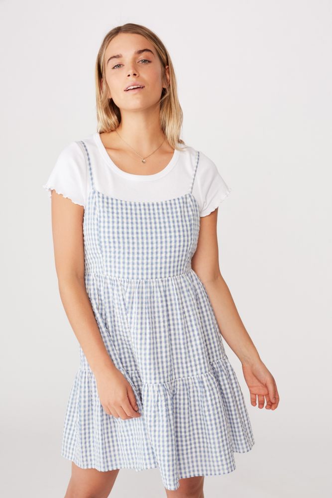 Woven Birdie Tiered Mini Dress #Infinity（原價港幣$199，現售$100）