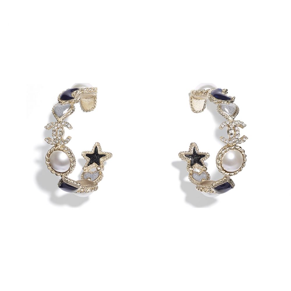 9. CHANEL EARRINGS（Gold, Pearly White, Crystal, Blue & Gray）HKD6700