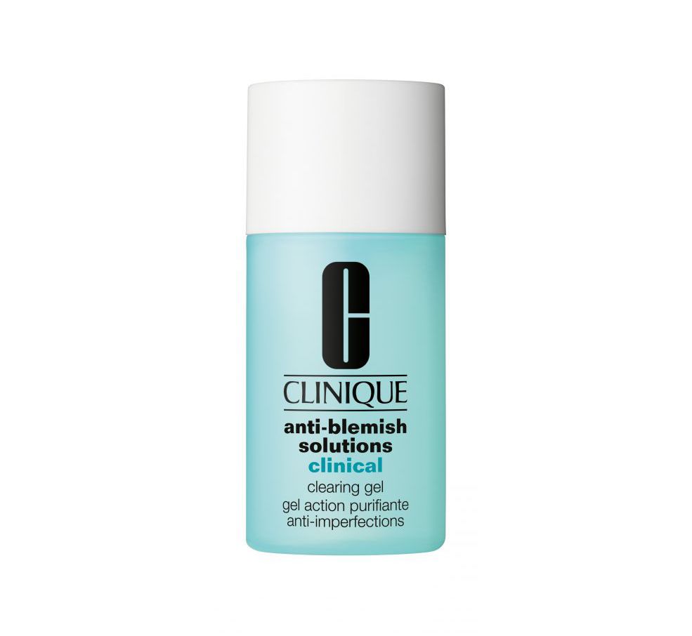 Clinique Antiblemish Clinical Clearing Gel 港幣$480/5ml  蘊含水楊酸有效清除老化角質，暢通毛孔，迅速修護暗瘡部位，使暗瘡逐漸乾枯。金縷梅成分更有效平衡油脂分泌，一支即能同步發揮消除暗瘡、更新細胞、控油及紓緩功效。只需輕輕塗於暗瘡位置，即形成一層薄薄的保護膜，防止細菌入侵及即時消炎鎮靜。