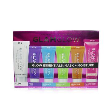 2. GLAMGLOW Glow Essentials (HK$201，原價HK$251): Mask + Moisture Set: Supermud + GravityMud + Thirstymud + PowerMud + FlashMud + Glowstarter Nude Glow