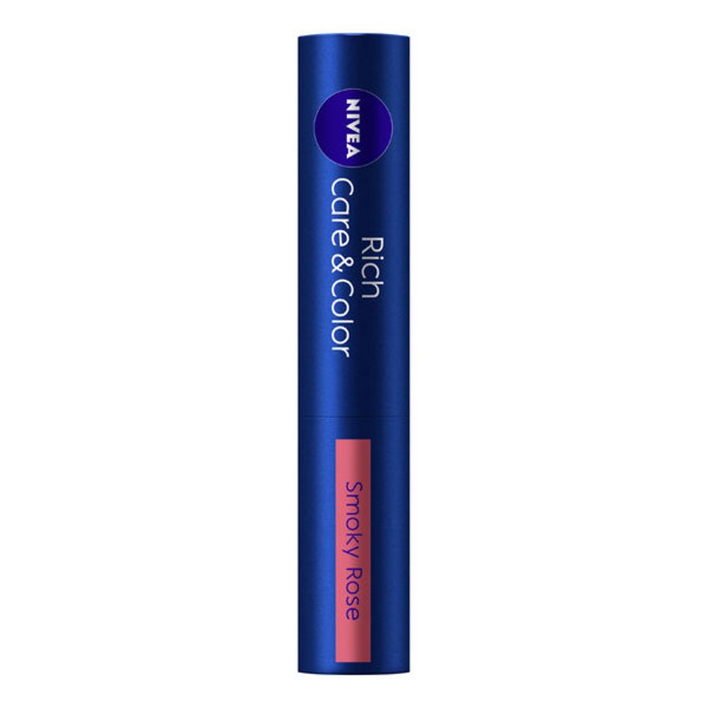 【第10位 NIVEA Rich Care＆Color #Smoky Rose 價格 828日圓（含稅） | 評分：4.6】 蘊含高保濕美容油成分，可於體溫下融化，持久滋潤，令雙唇豐滿光滑，使用後有透明感的潤色效果。