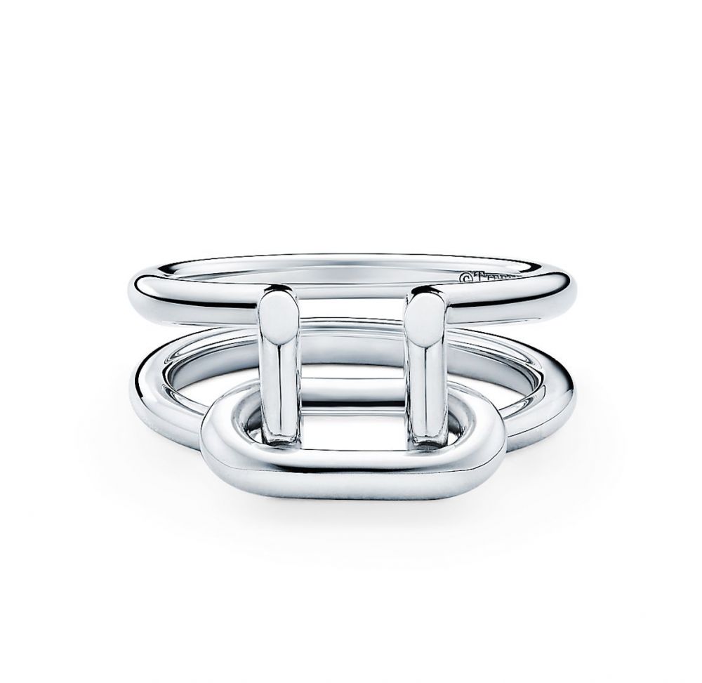 Tiffany HardWear 純銀雙排戒指（售價港幣$3,550）