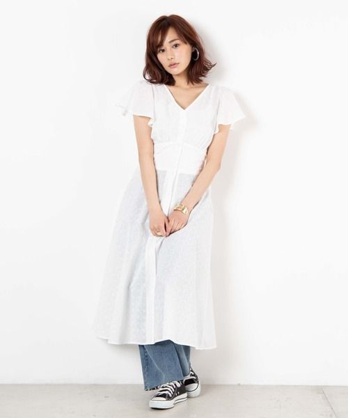棉蕾絲喇叭連衣裙-原價日元¥ 4,399 | 優惠價日元¥ 2,309