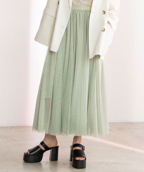 薄紗分層喇叭裙-原價日元¥ 3,299 | 優惠價日元¥ 769