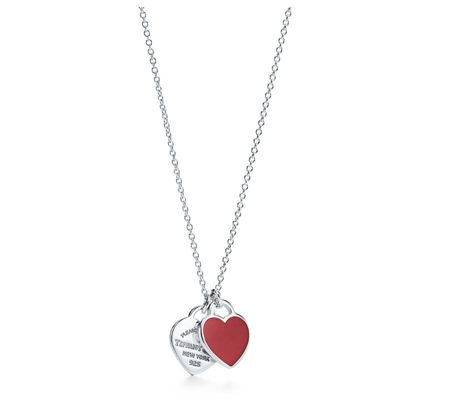 8 Double Heart tag sterling silver pendant necklace 售價： £285 （折合約港幣HK$2911）