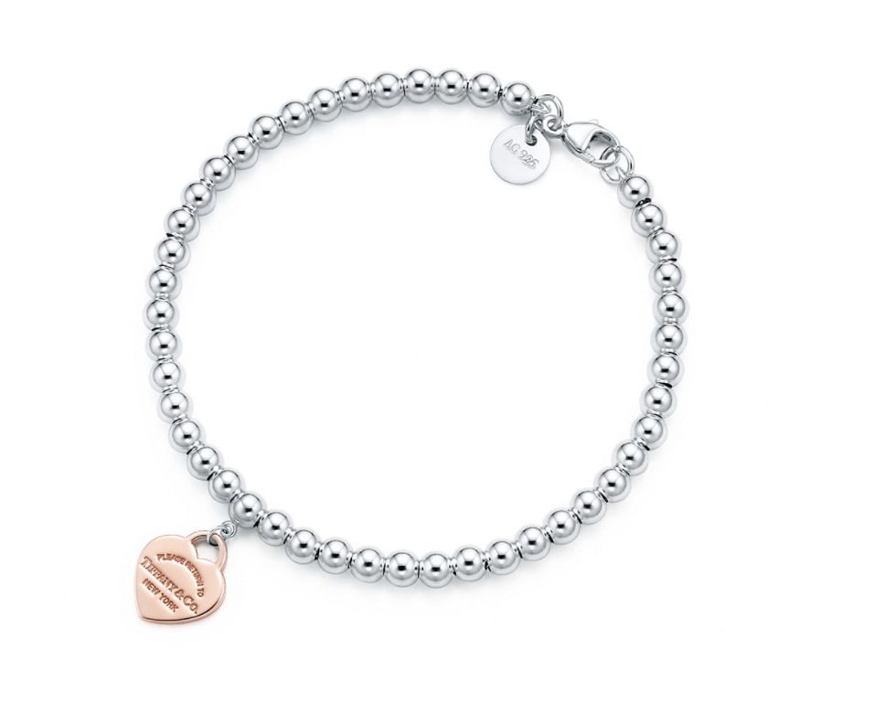 18 Return to Tiffany sterling-silver and rubedo bracelet 售價：£285 （折合約港幣HK$ 2912）