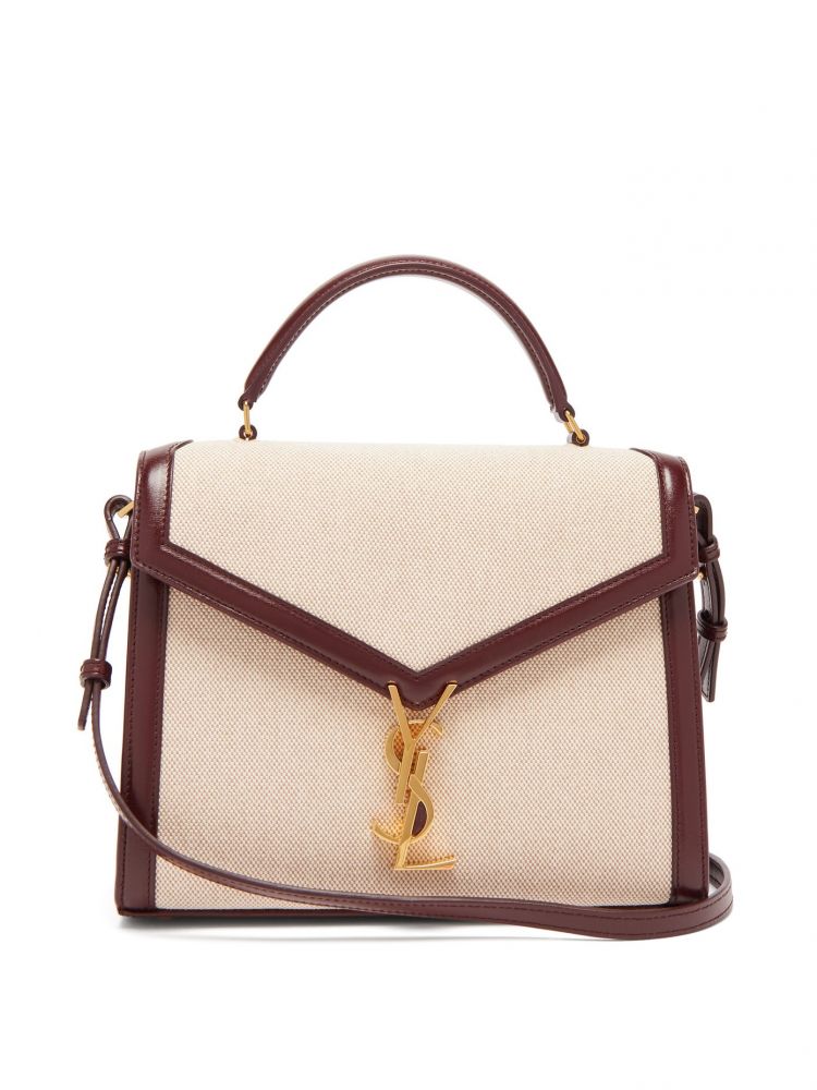 Cassandra leather-trimmed canvas shoulder bag原價HK$ 17,490 | 6折優惠價HK$ 10,494