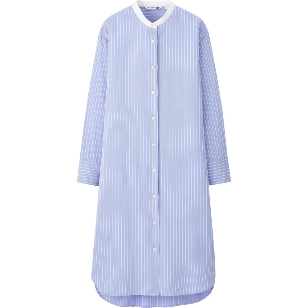 JWA嫘縈企領恤衫款連身裙 #淺藍色（售價港幣$299）