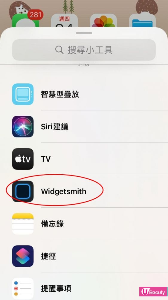 在應用程式列表中查找Widgetsmith