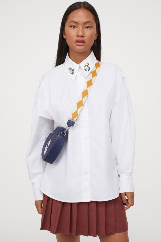 公主袖棉質襯衫 #白色  (售價HKD $229)