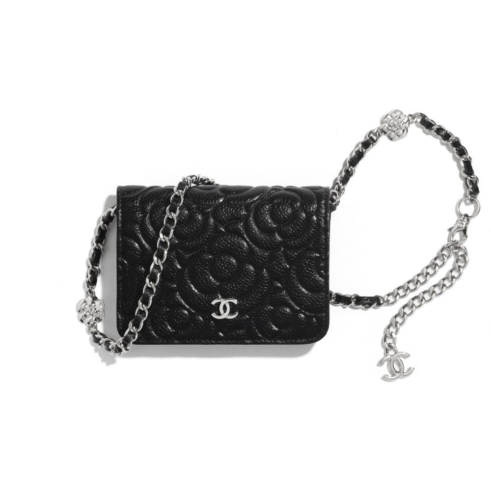 Grained Calfskin & Silver-Tone Metal Belt Bag (HK$11,200) (9 × 12.4 × 4 cm)