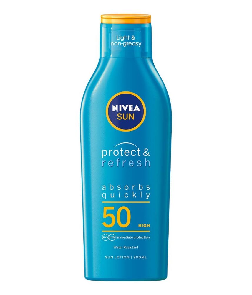 2.Nivea冰感防曬乳液SPF50 SUN Protect & Refresh Refreshing Sun Lotion SPF50售價$85 | 125ml（產地：泰國）