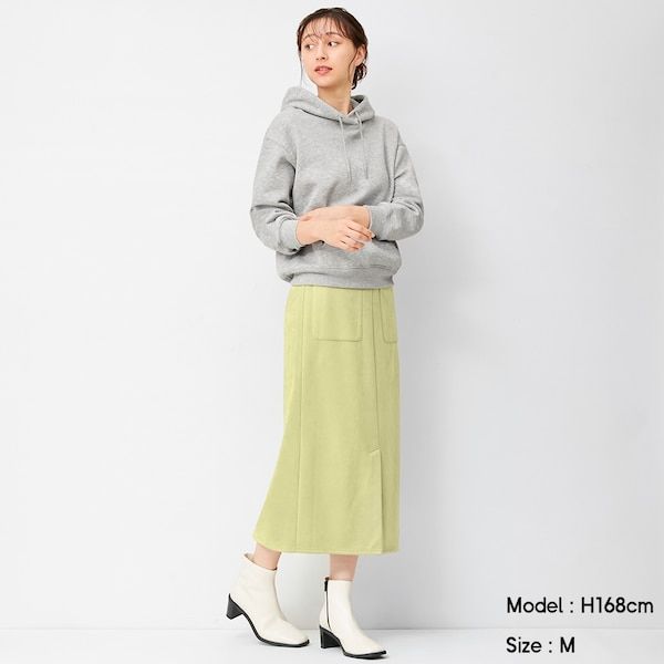 Faux suede narrow midi skirt (HK$179)