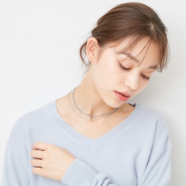 3WAY metal necklace (¥590 +税)