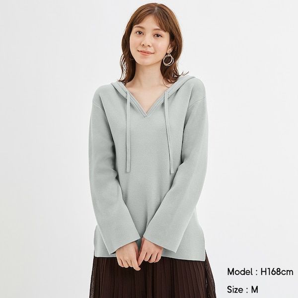 Sweat look hoodie knit tunic (HK$199)